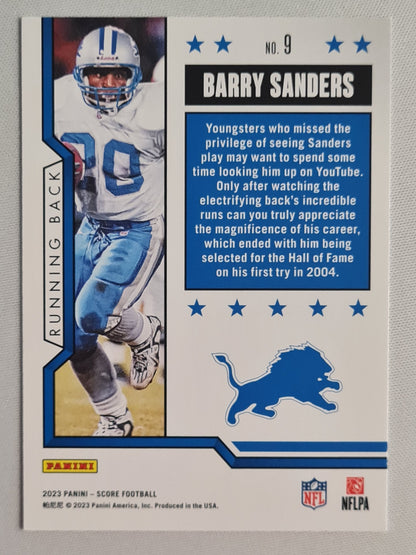 Barry Sanders - 2023 Panini Score First Ballot #9 Detroit Lions