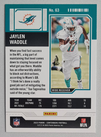 Jaylen Waddle - 2023 Panini Contenders Season Ticket #63 Miami Dolphins