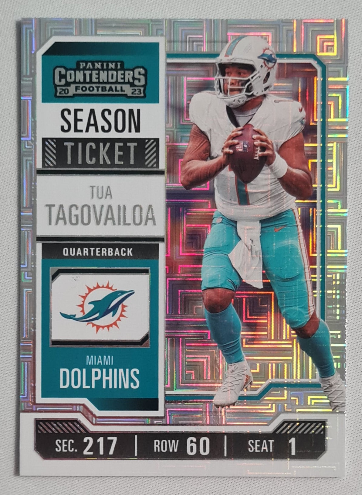 Tua Tagovailoa - 2023 Panini Contenders Season Ticket #64 Miami Dolphins