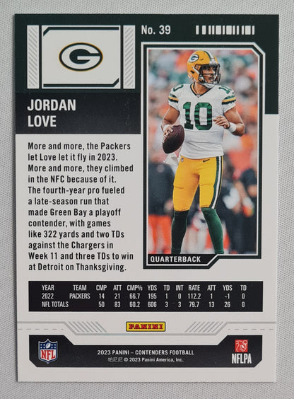 Jordan Love - 2023 Panini Contenders Season Ticket #39 Green Bay Packers
