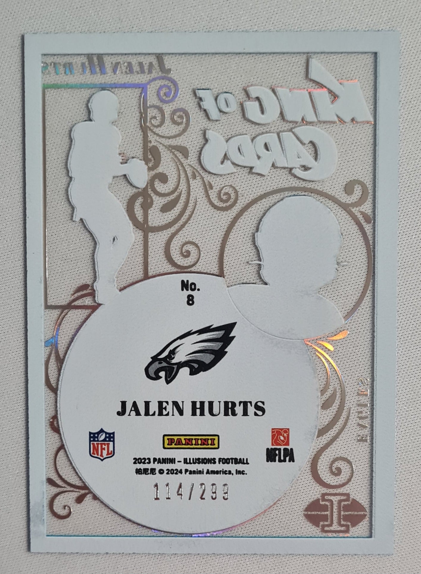 Jalen Hurts - 2023 Panini Illusions King of Cards Light Blue /299 #8 Philadelphia Eagles