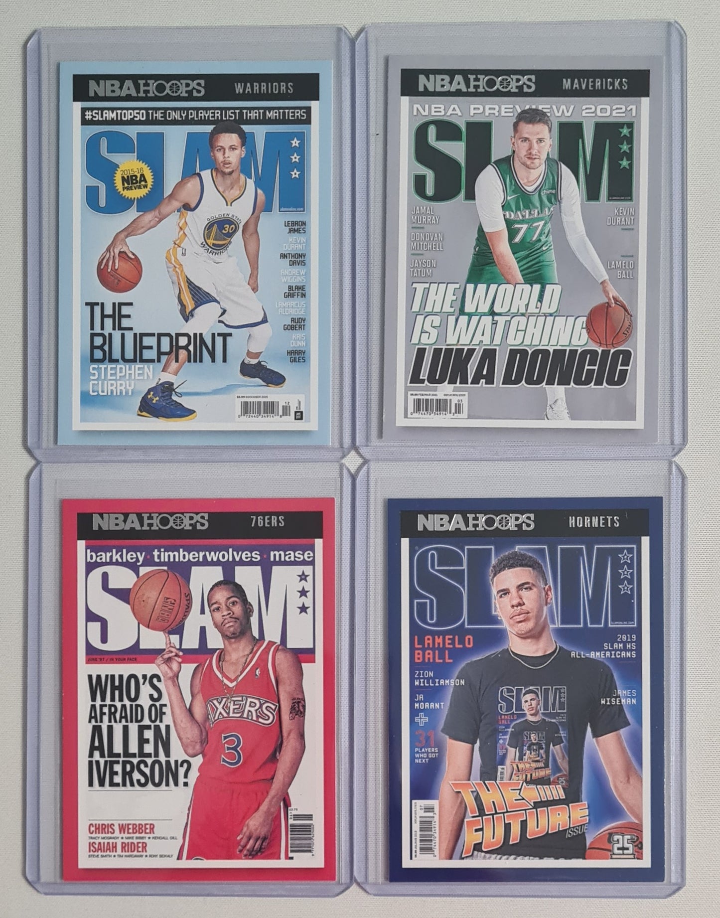 SLAM Basketball Lot (8 Cards) - 2021-22 Panini Hoops Basketball NBA Featuring 8 Super Stars