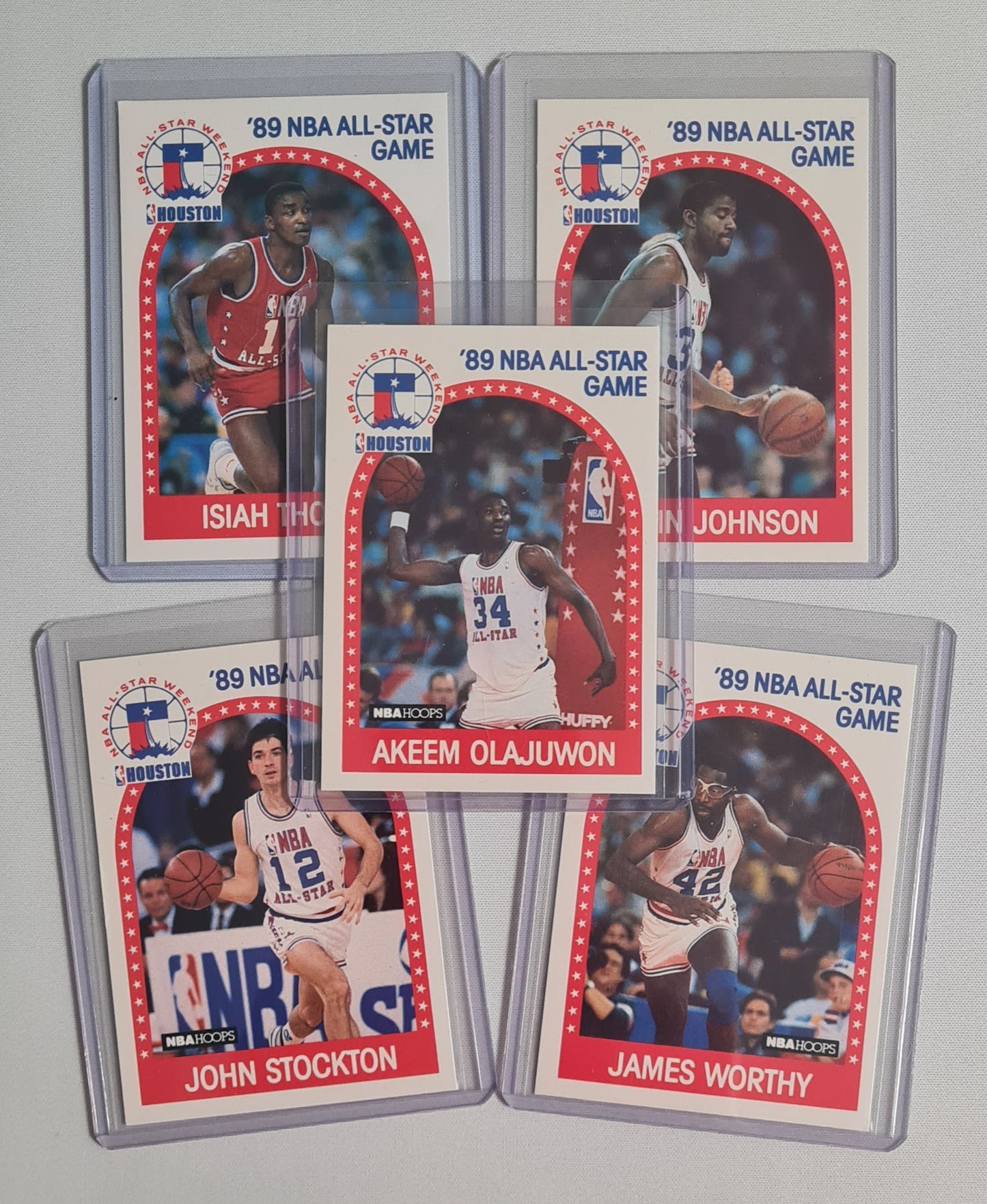 NBA Basketball '89 All-Star Game Lot (5 Cards) - 1989 NBA Hoops All-Star Weekend Houston Super Stars