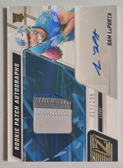 Sam LaPorta - 2023 Panini Zenith Football NFL Lions #231 (RC) Auto 3 Color Patch /299