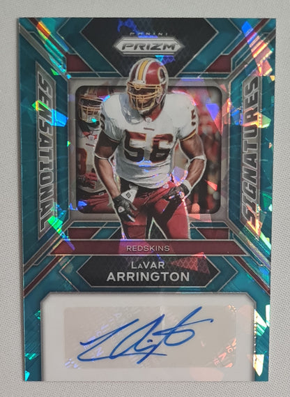 LaVar Arrington - 2023 Panini Prizm Football Sensational Signatures NFL Blue Prizm Ice  #SS-LVA /99 / Autograph