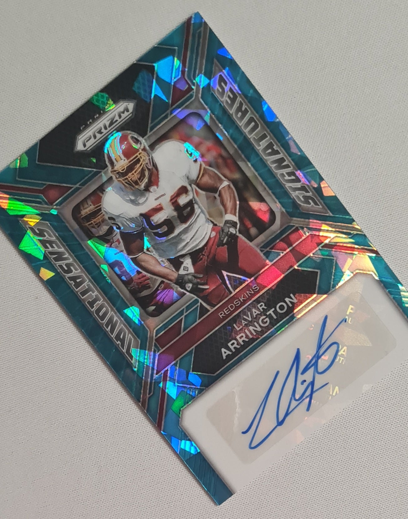 LaVar Arrington - 2023 Panini Prizm Football Sensational Signatures NFL Blue Prizm Ice  #SS-LVA /99 / Autograph