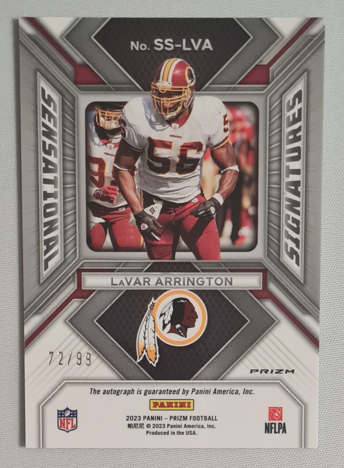 LaVar Arrington - 2023 Panini Prizm Football Sensational Signatures NFL Blue Prizm Ice  #SS-LVA /99 / Autograph