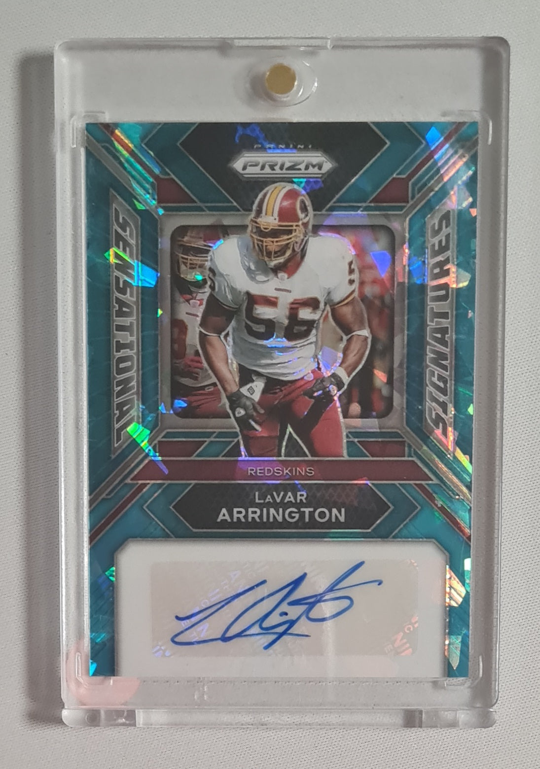 LaVar Arrington - 2023 Panini Prizm Football Sensational Signatures NFL Blue Prizm Ice  #SS-LVA /99 / Autograph