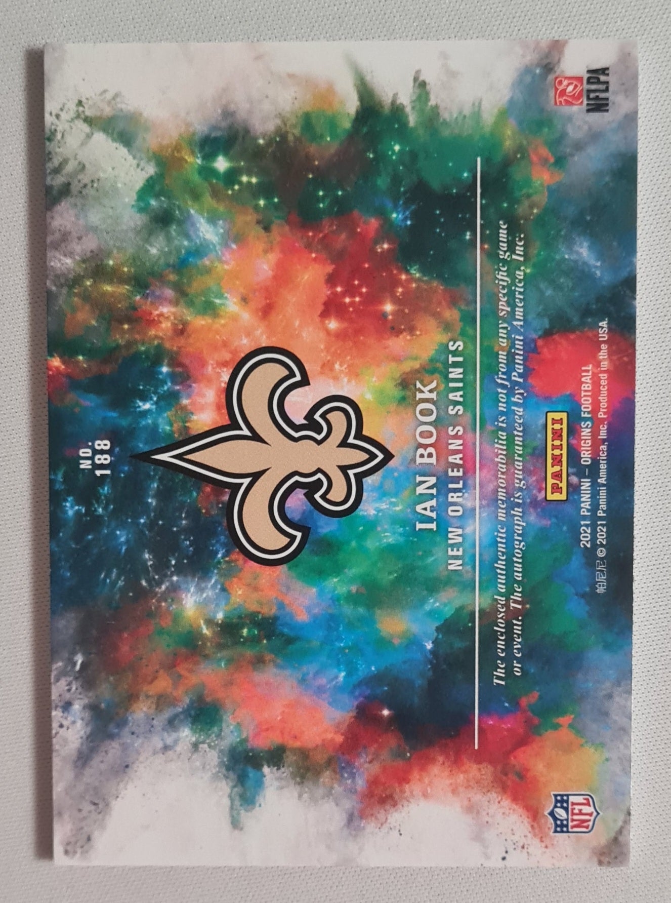 Ian Book - 2021 Panini Origins Football NFL Saints #188 / Patch / Autograph