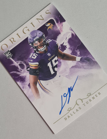 Dallas Turner - 2024 Panini Origins Football NFL Vikings #RAU-DTU (RC) /Autograph