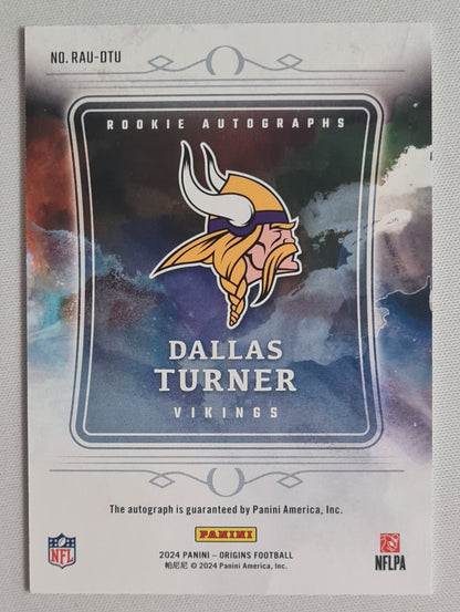 Dallas Turner - 2024 Panini Origins Football NFL Vikings #RAU-DTU (RC) /Autograph