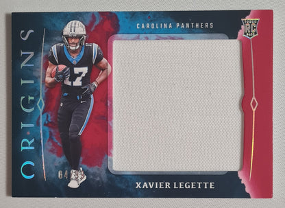 Xavier Legette - 2024 Panini Origins Football NFL Panthers #RJJ-XLE (RC) /Patch /99
