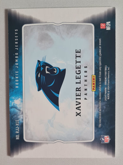 Xavier Legette - 2024 Panini Origins Football NFL Panthers #RJJ-XLE (RC) /Patch /99