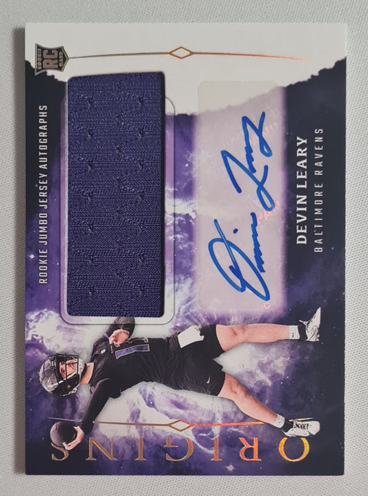 Devin Leary - 2024 Panini Origins Football NFL Ravens #RJA-DLE (RC) /Patch /Autograph HIT!