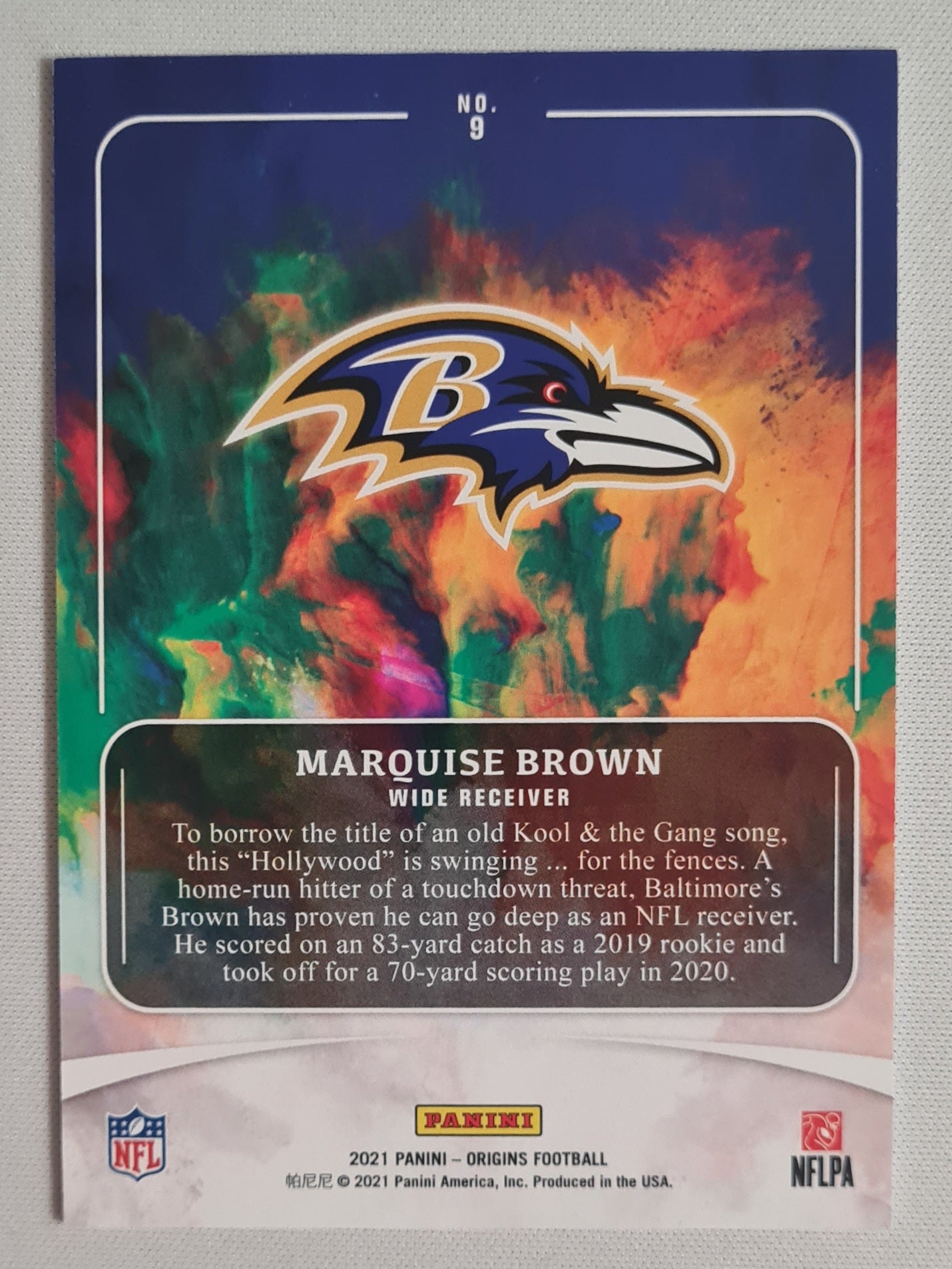 Marquise Brown - 2021 Panini Origins Football NFL Ravens #9 /175