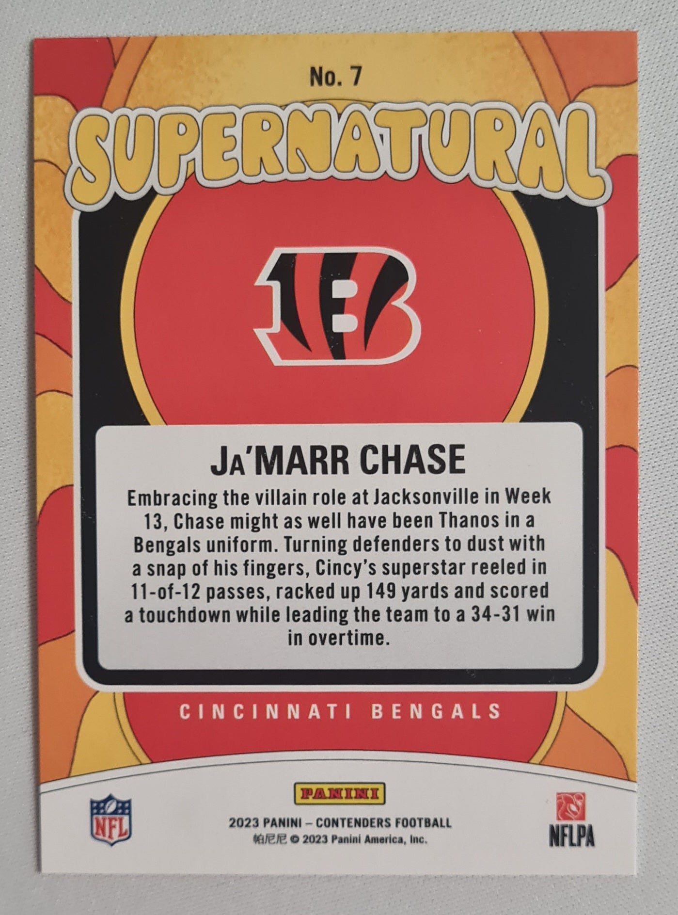 Ja'Marr Chase - 2023 Panini Contenders Football SuperNatural NFL Bengals #7
