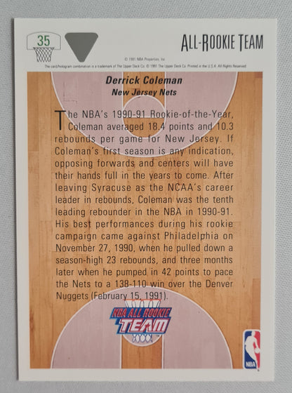 Derrick Coleman - 1991 Upper Deck NBA All-Rookie Team #35