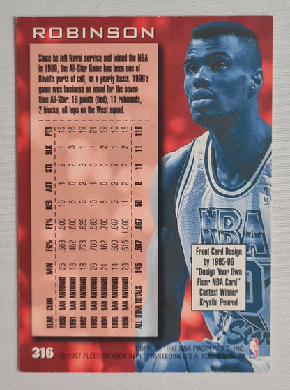 David Robinson - 1997 Fleer/SkyBox NBA Baseketball All Star Game - Spurs - #316