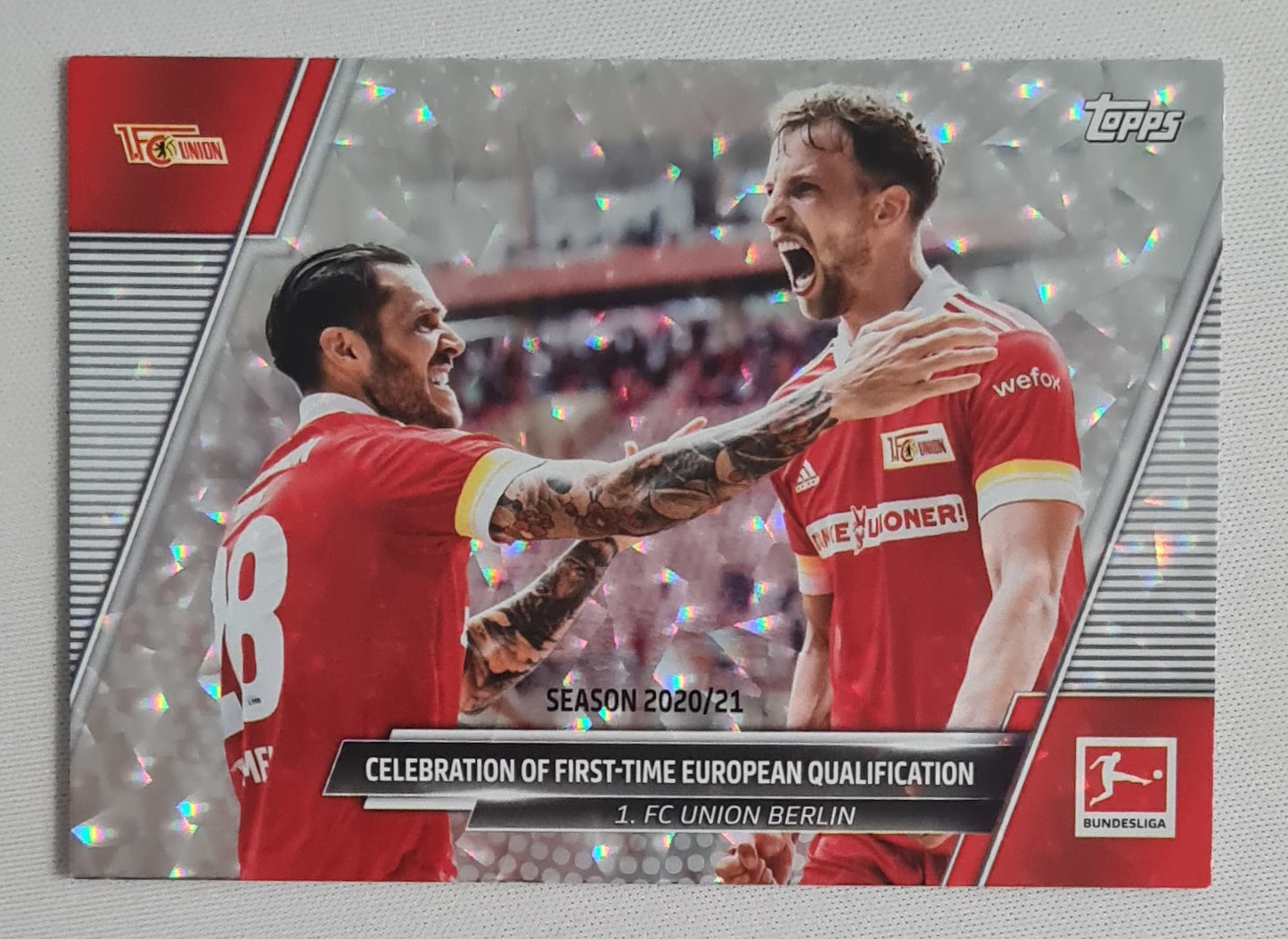 1. FC Union Berlin - 2022 Topps Bundesliga Celebration of first-time European qualification #188 Cracked Ice