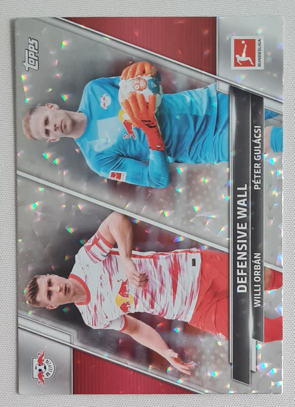 Orban/ Gulacsi - 2022 Topps Bundesliga Defensive Wall - RB Leipzig Red Bull  #196 Cracked Ice
