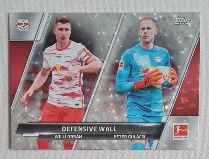 Orban/ Gulacsi - 2022 Topps Bundesliga Defensive Wall - RB Leipzig Red Bull  #196 Cracked Ice