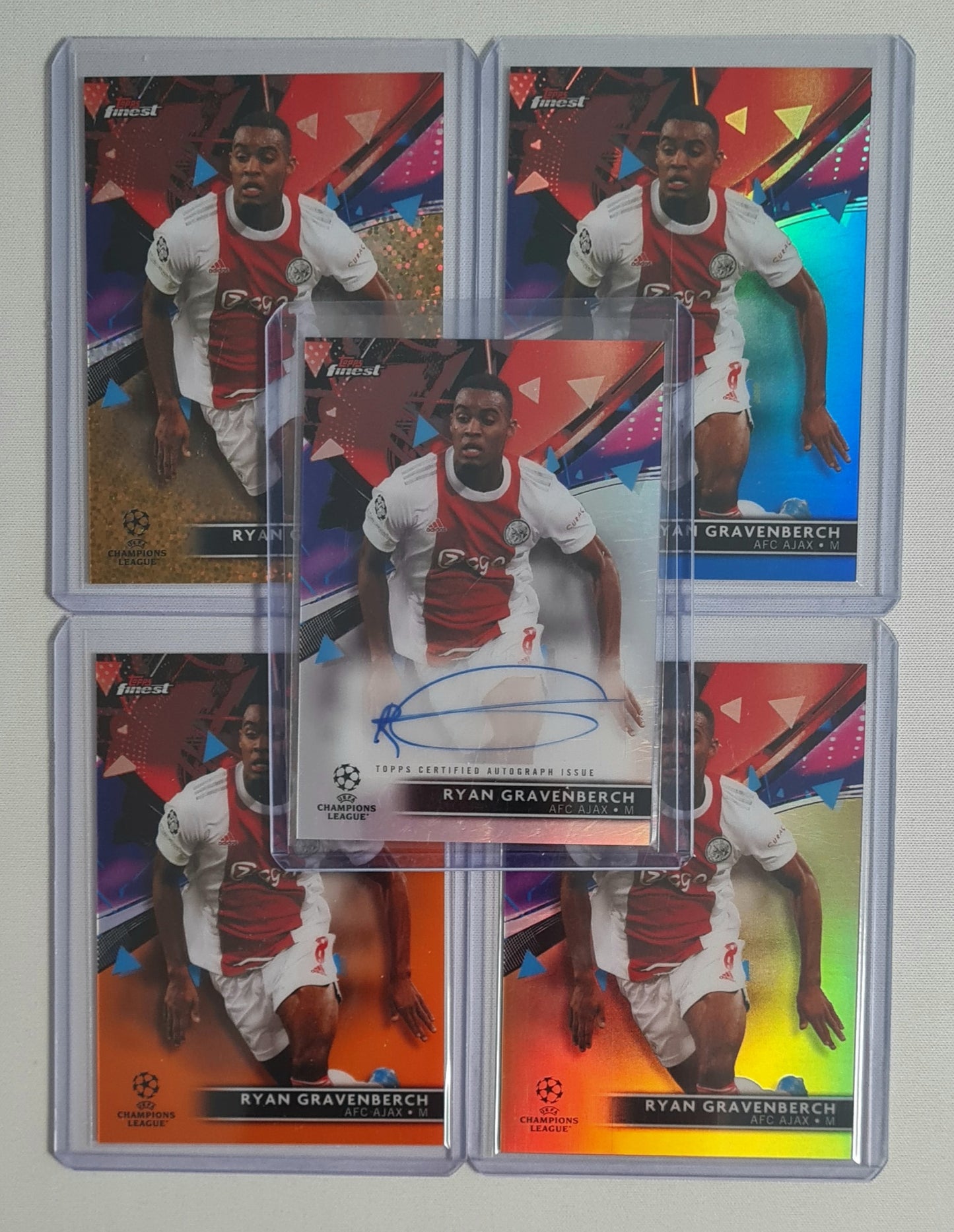 Soccer Ryan Gravenberch Ajax Amsterdam Lot (14 Card) - 2021 Topps Finest #63