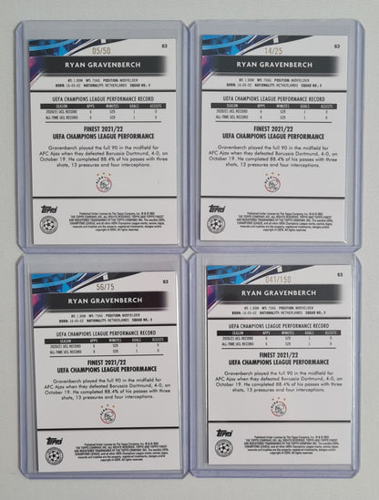 Soccer Ryan Gravenberch Ajax Amsterdam Lot (14 Card) - 2021 Topps Finest #63