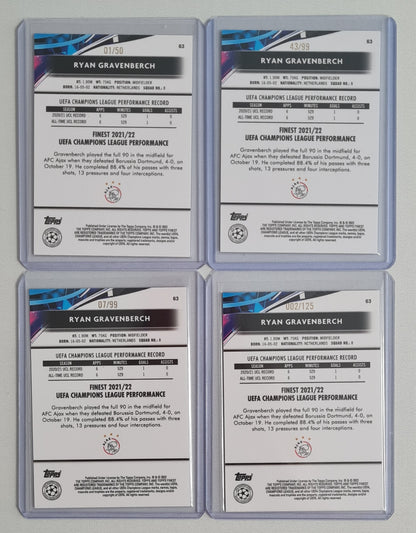 Soccer Ryan Gravenberch Ajax Amsterdam Lot (14 Card) - 2021 Topps Finest #63
