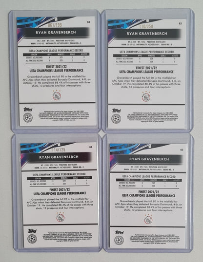 Soccer Ryan Gravenberch Ajax Amsterdam Lot (14 Card) - 2021 Topps Finest #63