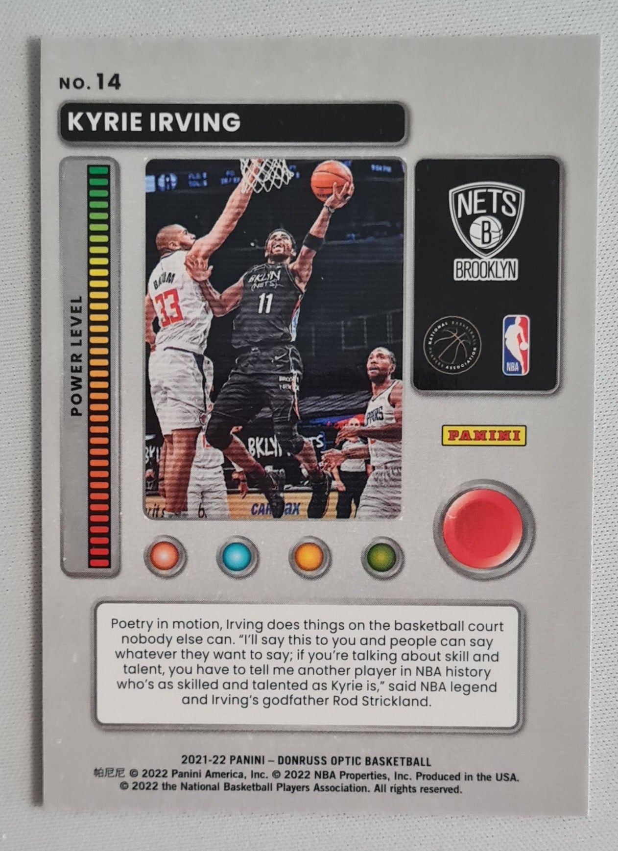 Kyrie Irving - 2021-22 Panini Donruss Optic Basketball T-Minus NBA Nets #14