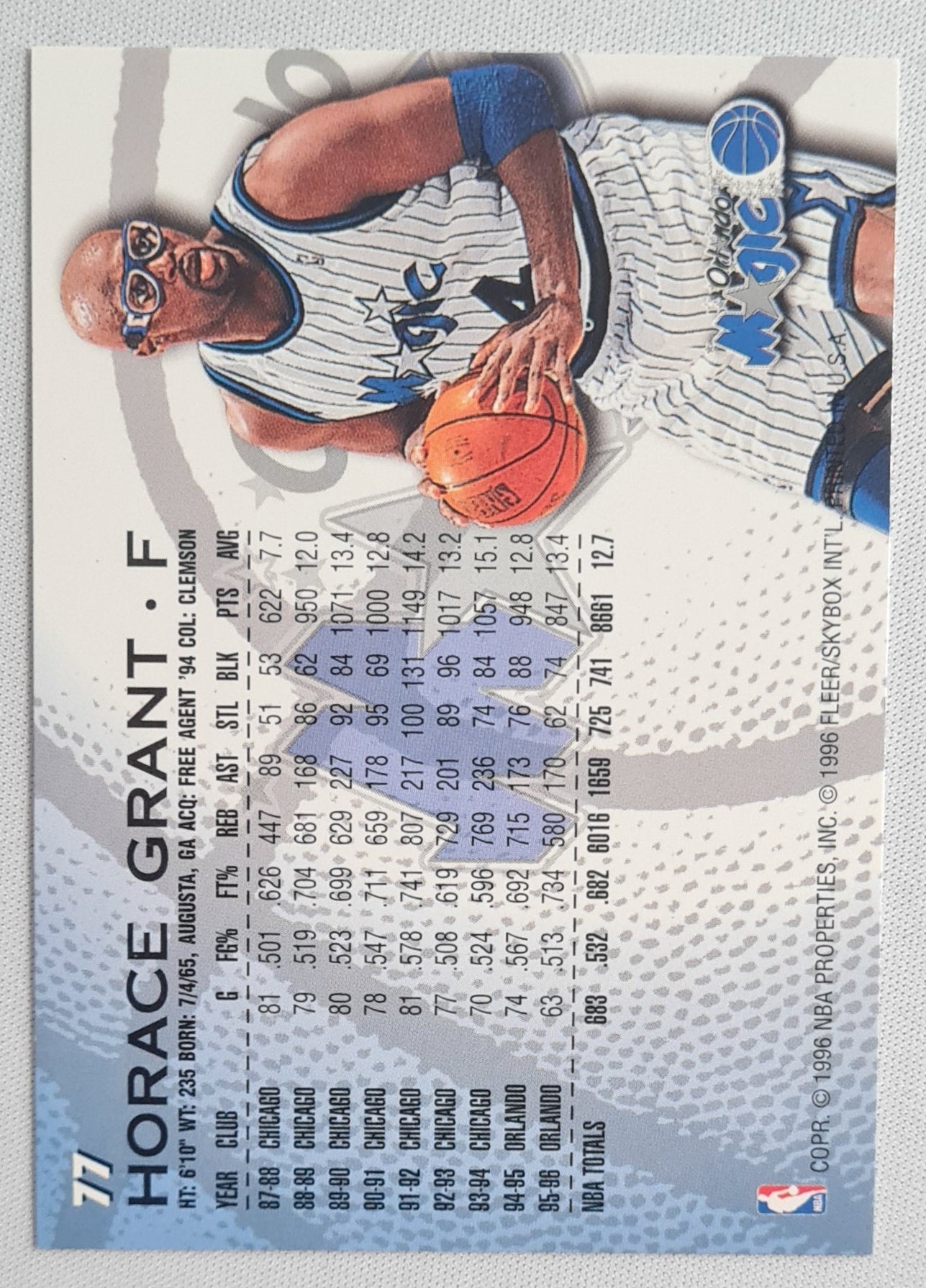 Horace Grant - 1996 Fleer/SkyBox Orlando Magic #77