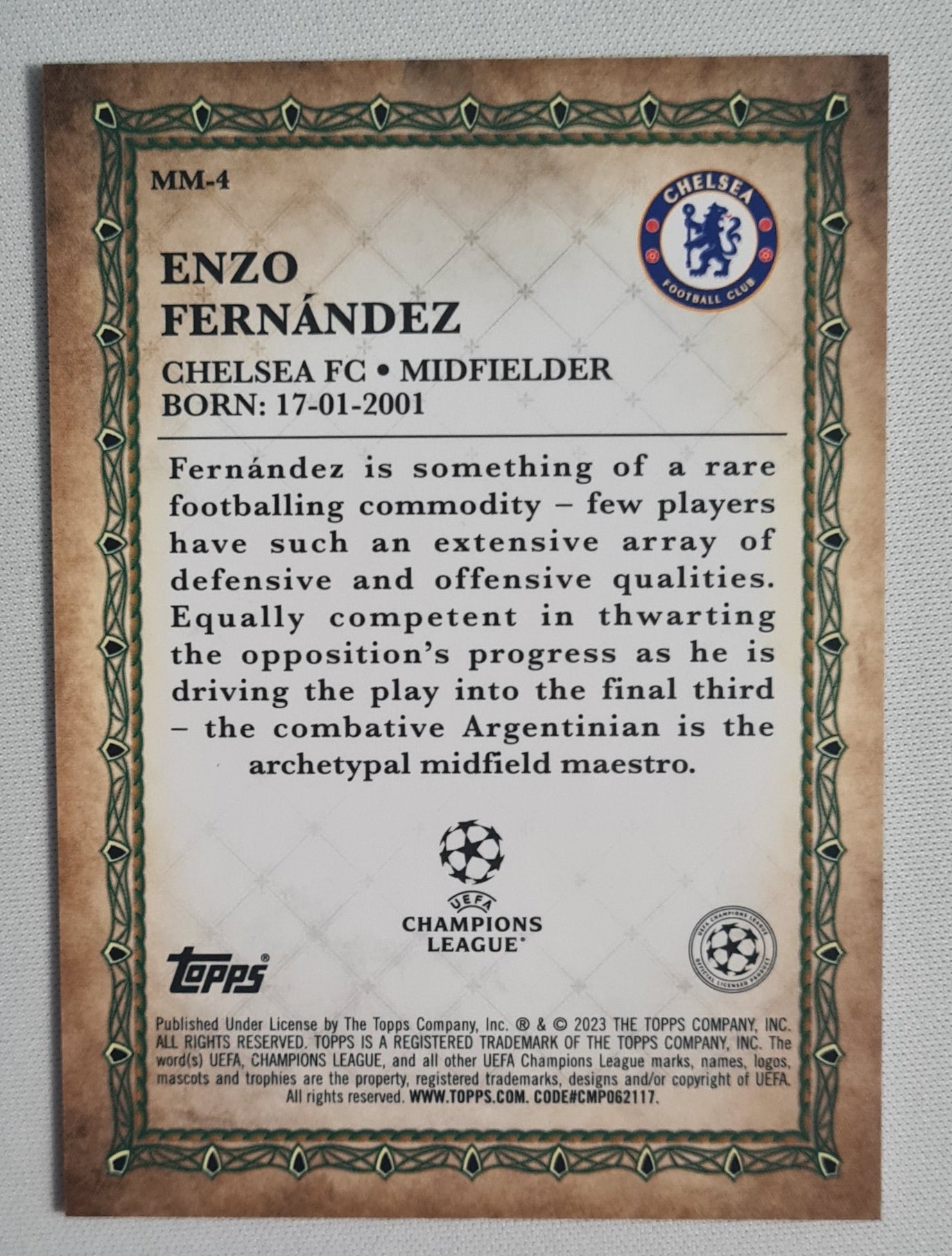 Enzo Fernandez - 2023 Topps Merlin's Masters (CL) Chelsea #MM-4