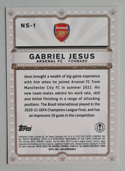 Gabriel Jesus - 2023 Topps NOW STARRING (EL) Arsenal FC #NS-1