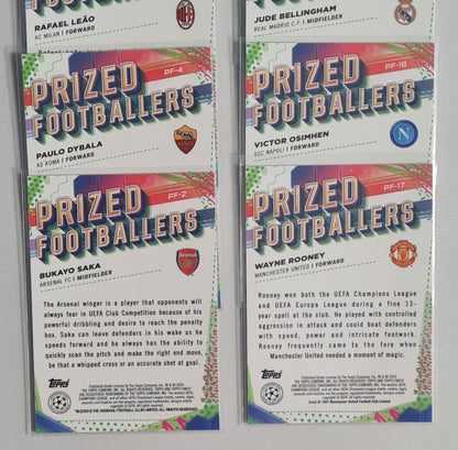 Soccer Topps Finest Lot (8 Cards) - 2024 Topps Prized Footballers (CL)