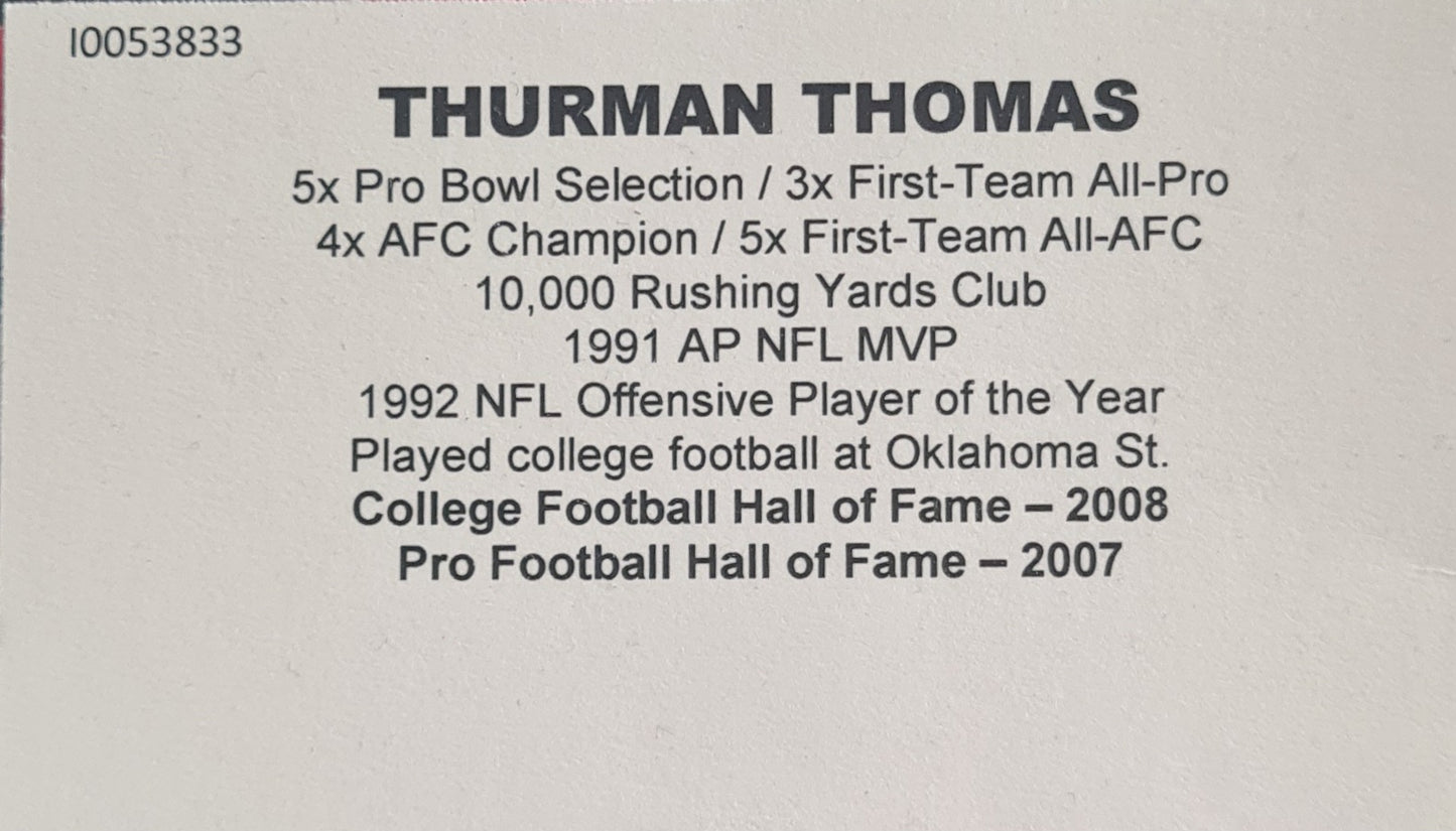 Pro Football Hall of Fame  - NFL Riddell Mini Helmet Thurman Thomas /Autograph (I0053833)