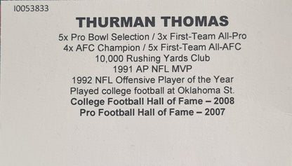 Pro Football Hall of Fame  - NFL Riddell Mini Helmet Thurman Thomas /Autograph (I0053833)