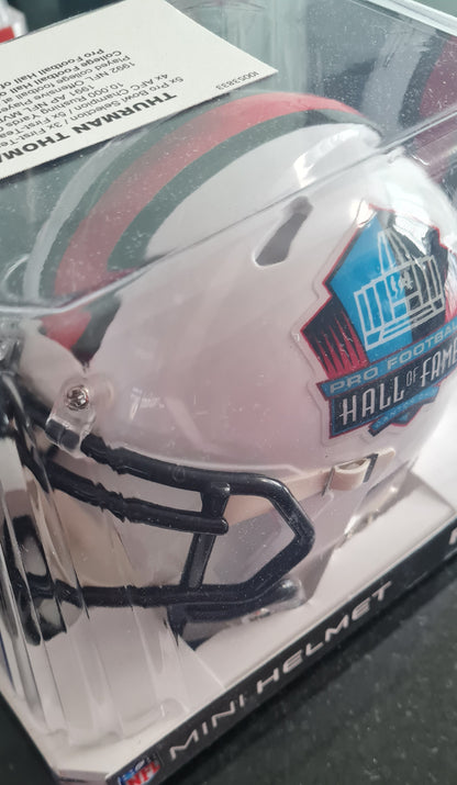 Pro Football Hall of Fame  - NFL Riddell Mini Helmet Thurman Thomas /Autograph (I0053833)