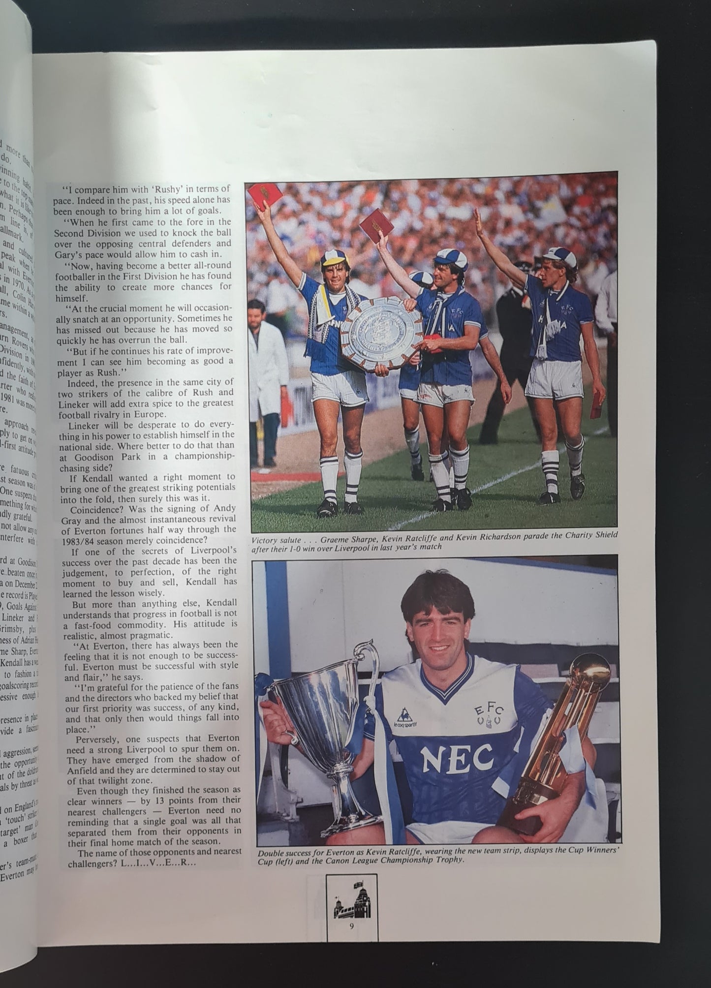 F.A. Charity Shield Programme - 1985 Everton vs Manchester United 10 August