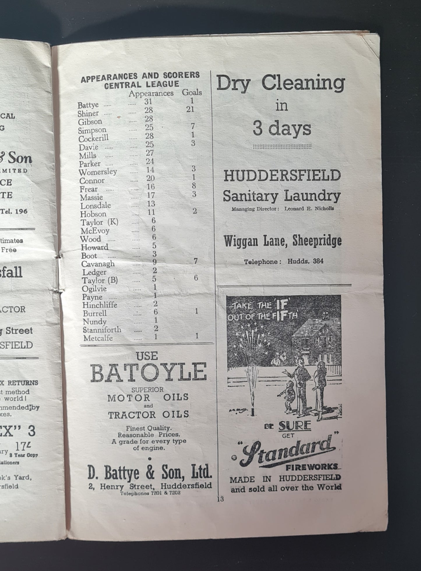 Soccer Huddersfield Town Official Programme - 1955 Huddersfield Town vs Arsenal