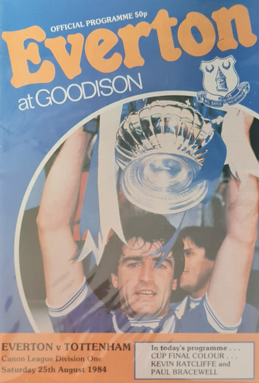 Soccer Everton Programme - 1984 Everton vs Tottenham Canon League Division 1