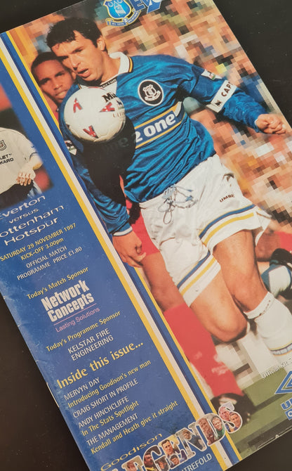 Everton Official Programme - 1997 Match Day 29 November  Everton vs Tottenham Hotspur