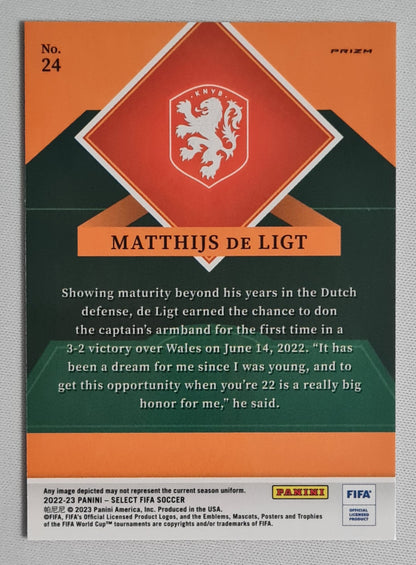 Matthijs de Ligt - 2022/23 Panini Select FIFA Soccer (KNVB Team Netherlands) #24 Holo