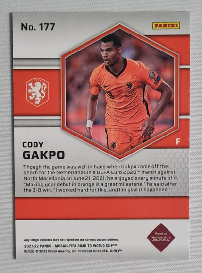 Cody Gakpo - 2021/22 Panini Mosaic FIF Road to World Cup (Team Netherlands) #177 (RC)