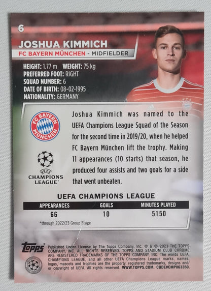 Joshua Kimmich - 2023 Topps Stadium Club Chrome FC Bayern Munchen (CL) #6
