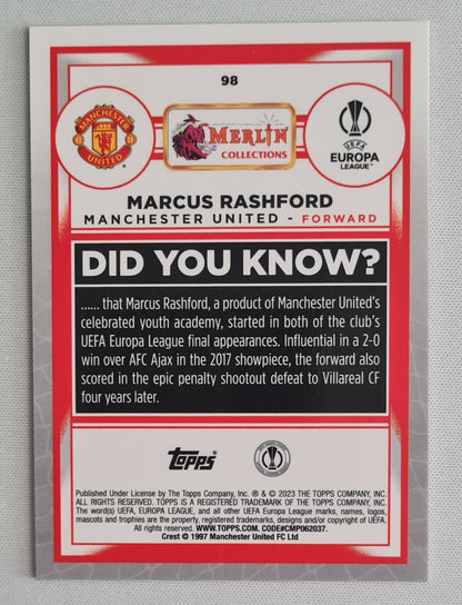 Marcus Rashford - 2022/23 Topps Merlin UEFA Club Competitions Speckle Refractor /150 #98 Manchester United