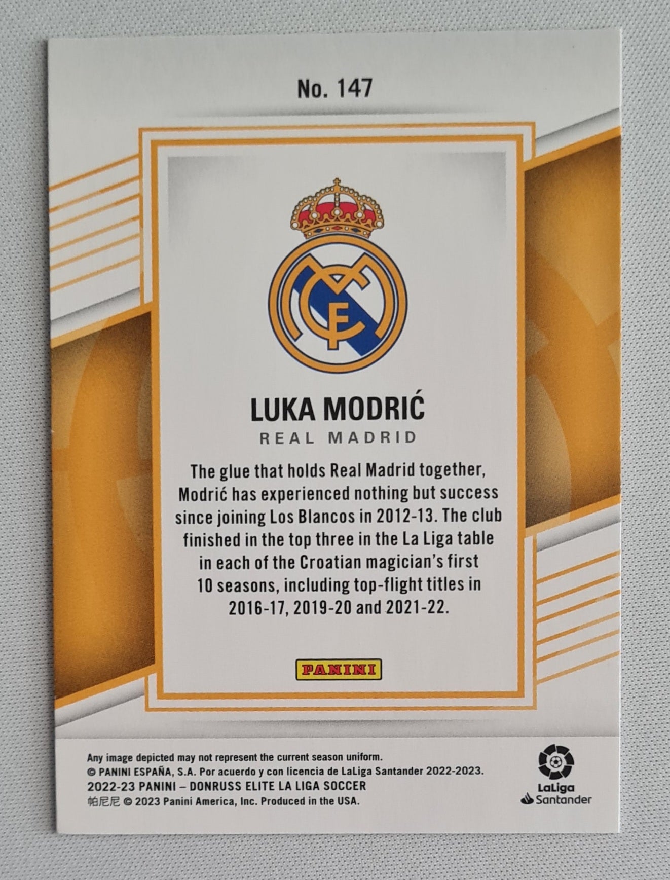 Luka Modric - 2022/23 Panini Donruss Elite La Liga Soccer #147 Real Madrid