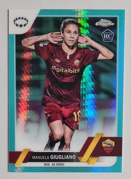 Manuela Giugliano - 2023 Topps Chrome Aqua AS Roma (CL) (RC) #45