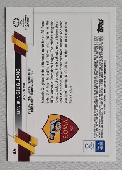 Manuela Giugliano - 2023 Topps Chrome Aqua AS Roma (CL) (RC) #45