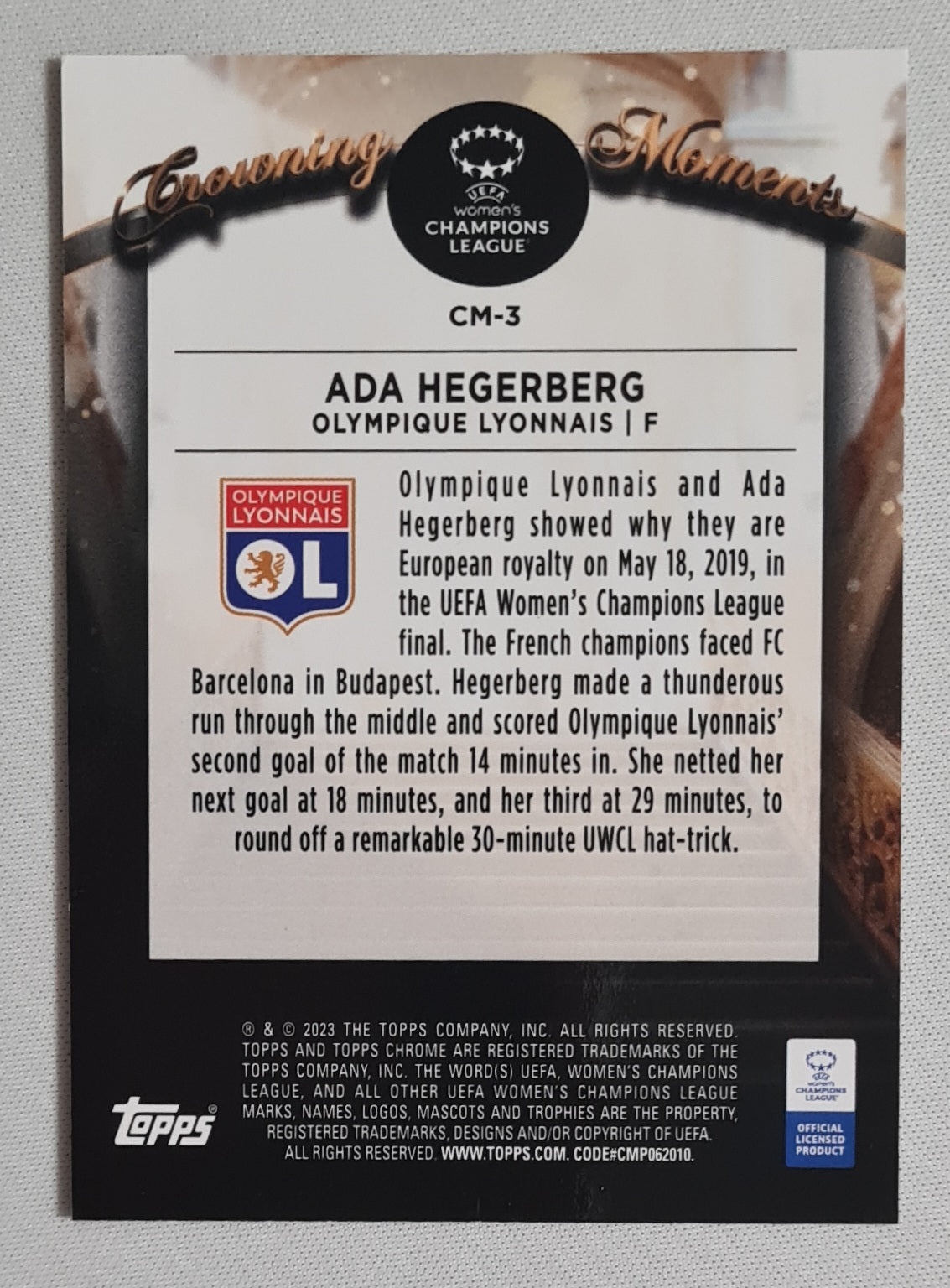 Ada Hegerberg - 2023 Topps Chrome Growing Moments (CL) #CM-3