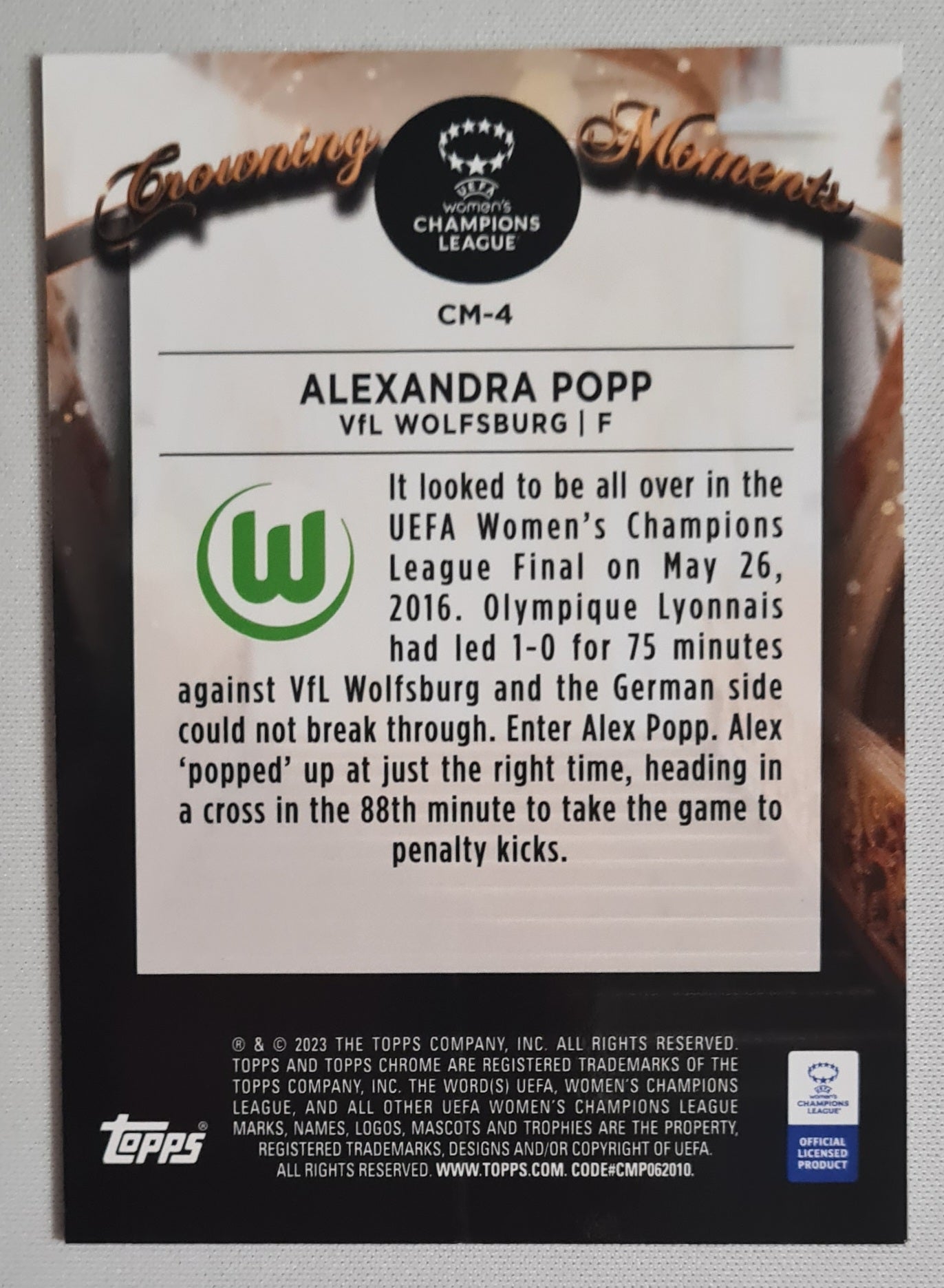 Alexandra Popp - 2023 Topps Chrome Growing Moments (CL) #CM-4